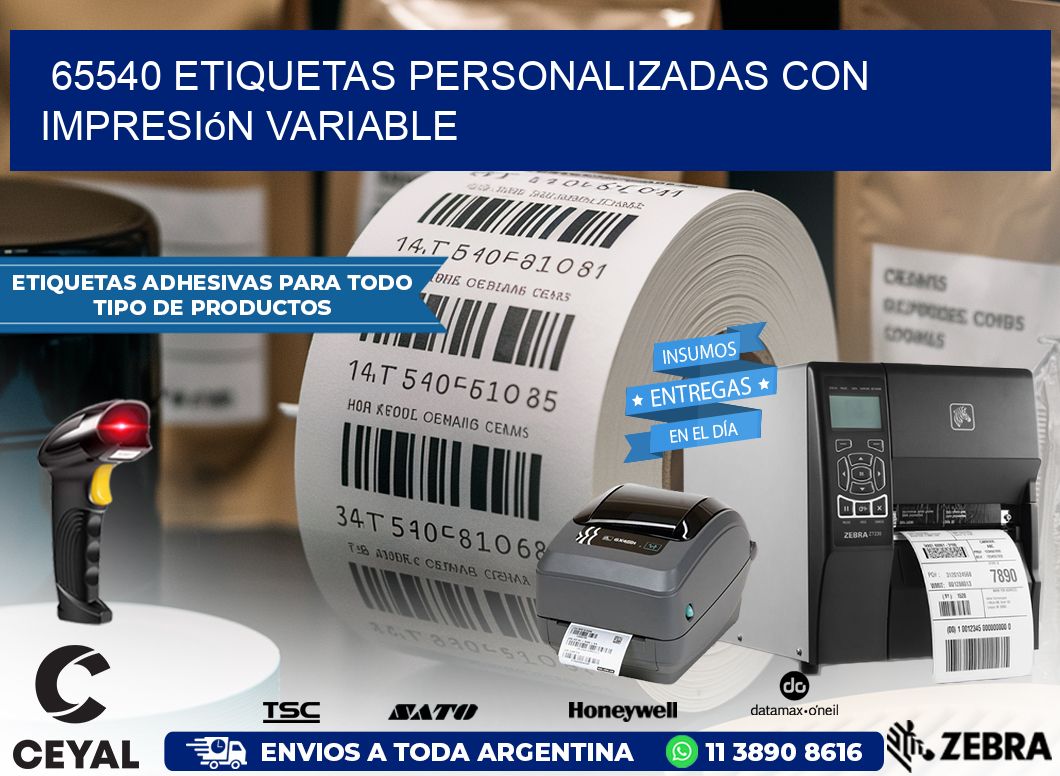 65540 etiquetas personalizadas con impresión variable