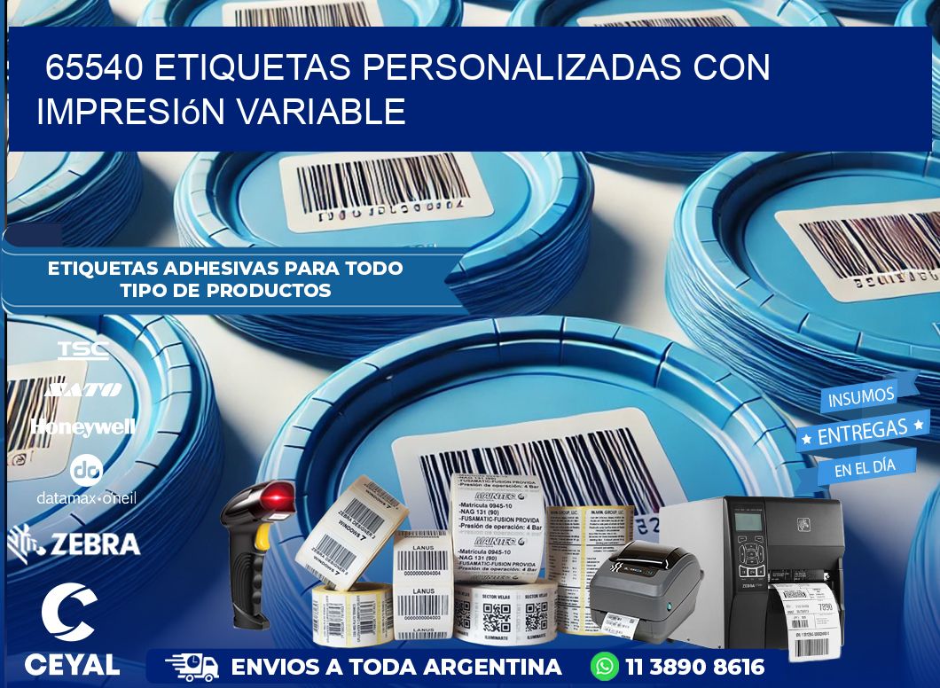 65540 etiquetas personalizadas con impresión variable