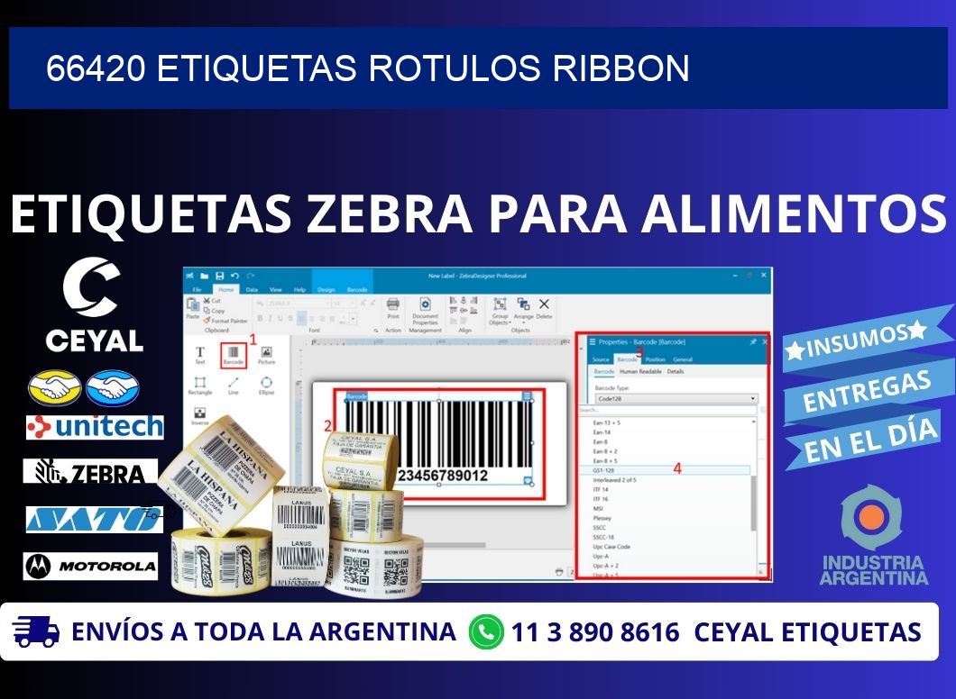 66420 Etiquetas rotulos ribbon