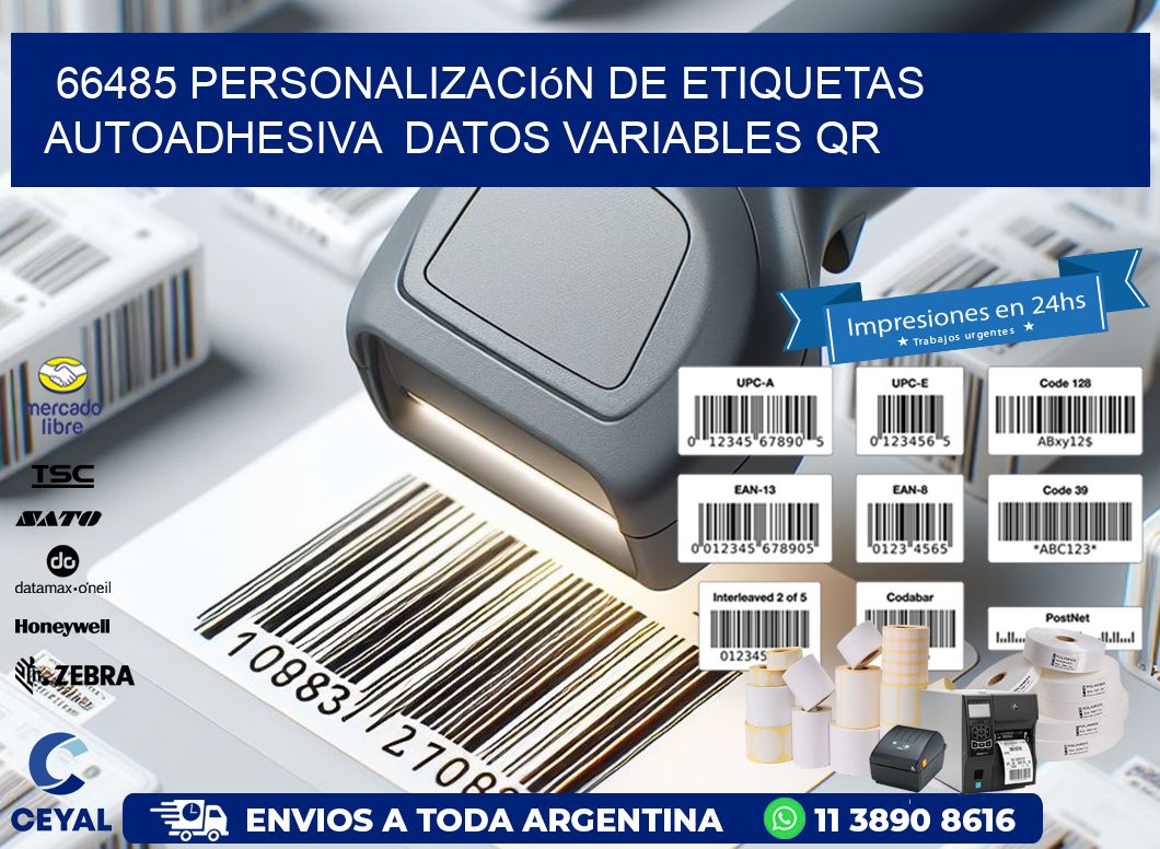 66485 Personalización de etiquetas autoadhesiva  datos variables QR