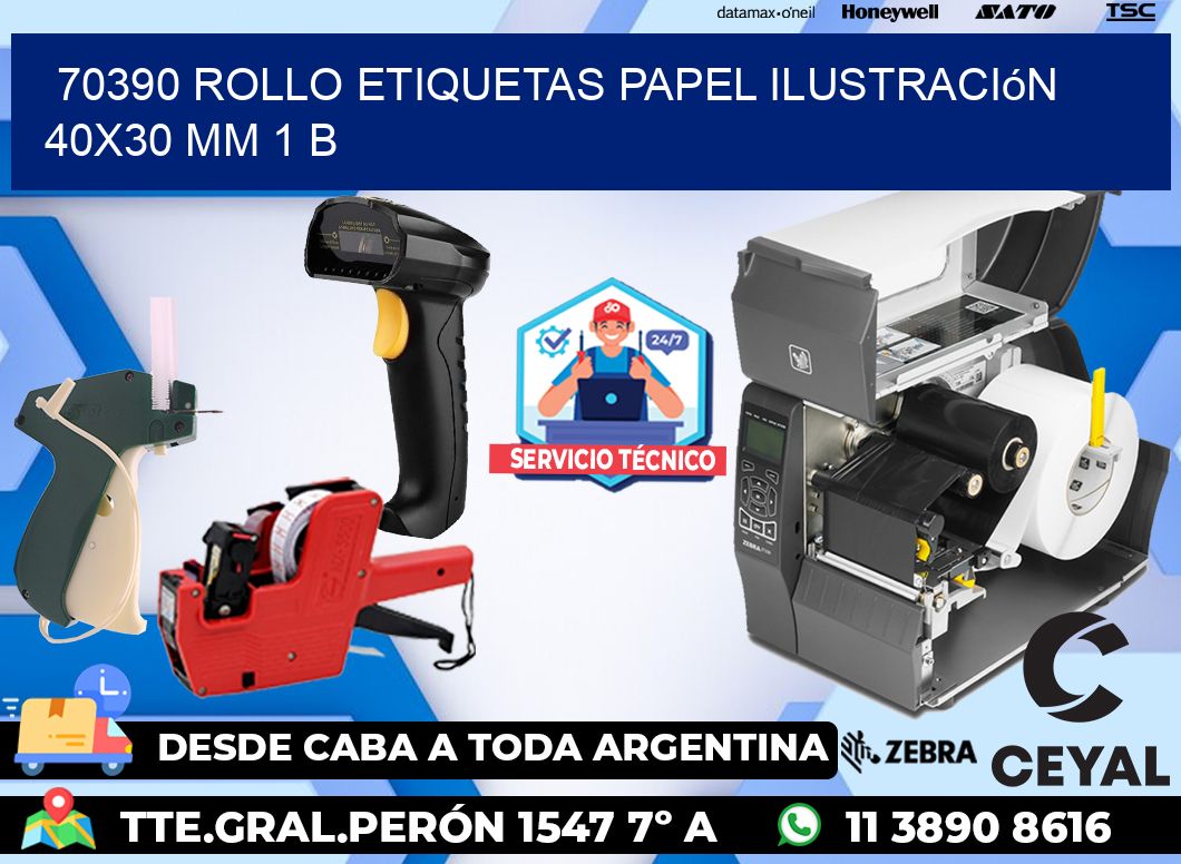 70390 Rollo Etiquetas Papel Ilustración 40x30 Mm 1 B