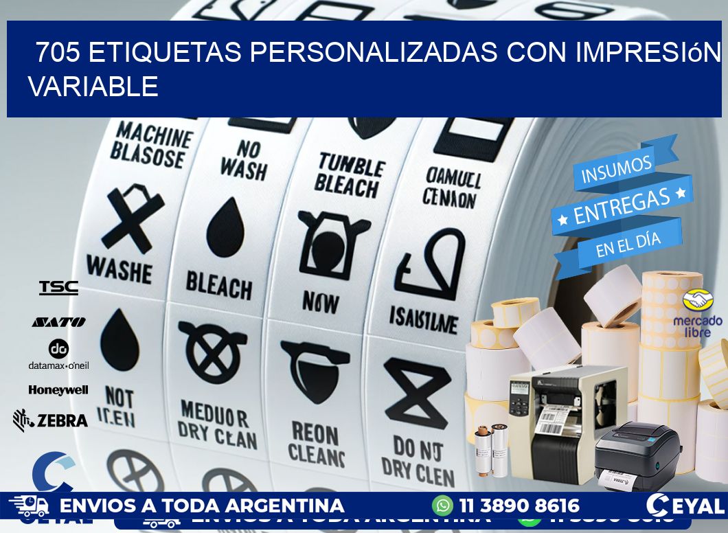 705 etiquetas personalizadas con impresión variable