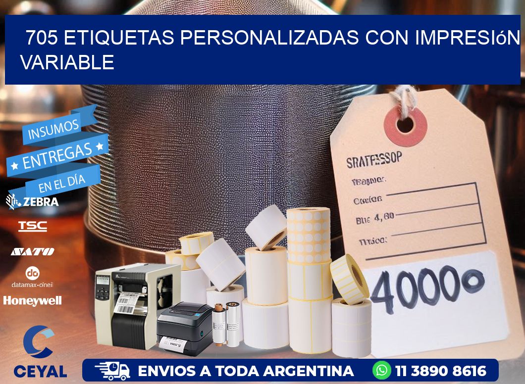 705 etiquetas personalizadas con impresión variable