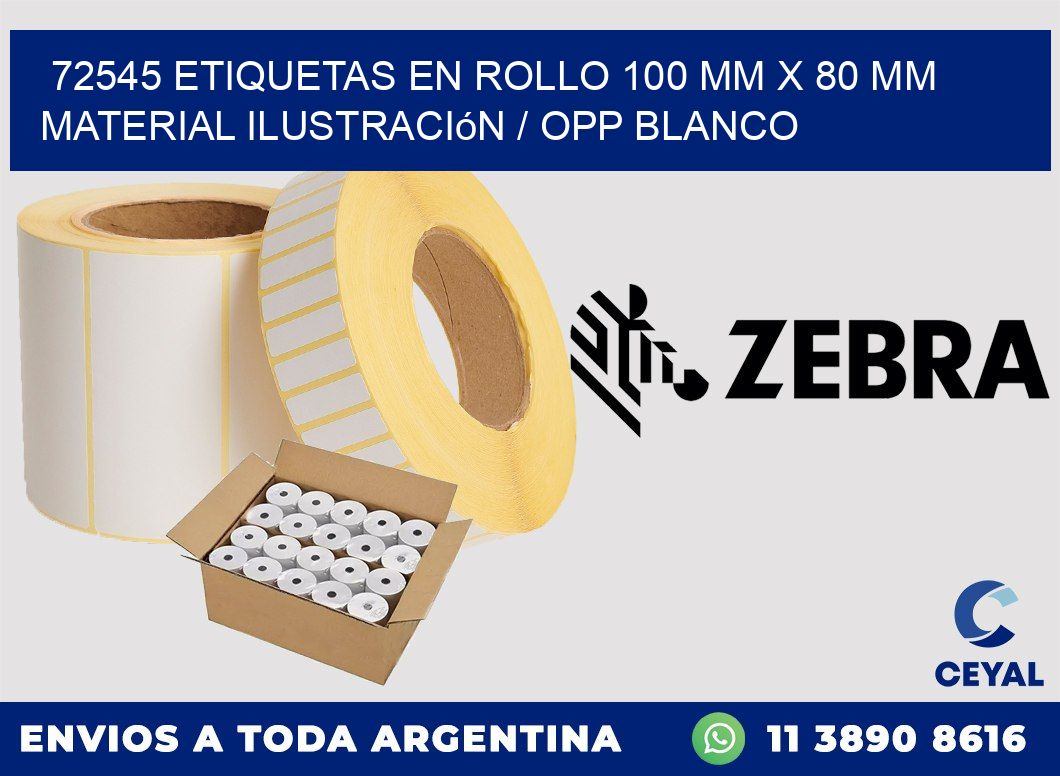 72545 Etiquetas en rollo 100 mm x 80 mm material Ilustración / OPP Blanco