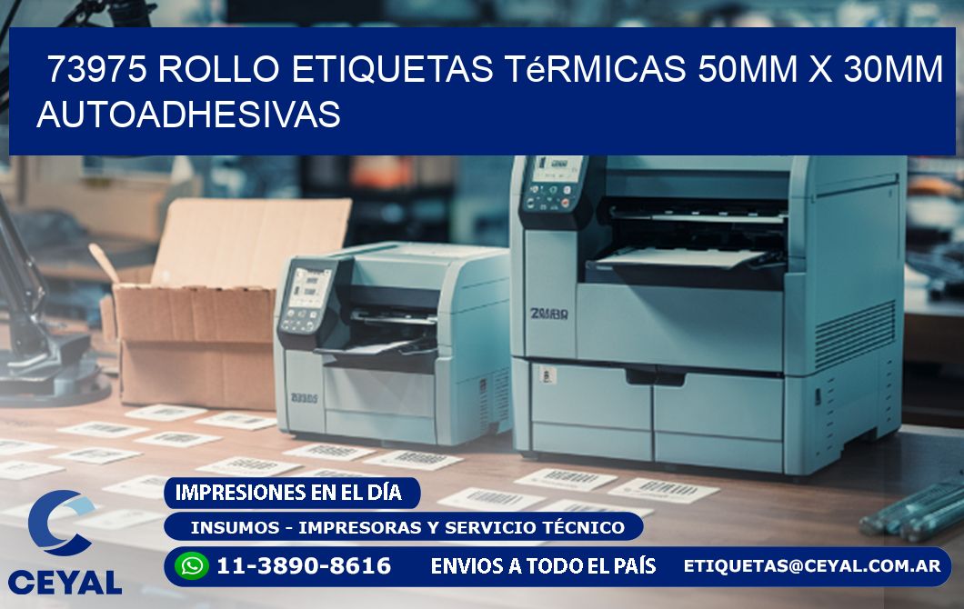 73975 Rollo Etiquetas Térmicas 50mm X 30mm Autoadhesivas