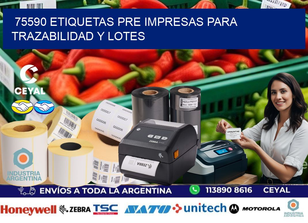 75590 etiquetas pre impresas para trazabilidad y lotes