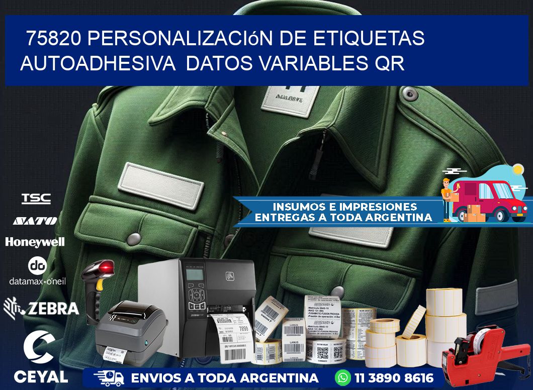 75820 Personalización de etiquetas autoadhesiva  datos variables QR