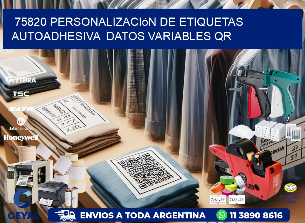 75820 Personalización de etiquetas autoadhesiva  datos variables QR