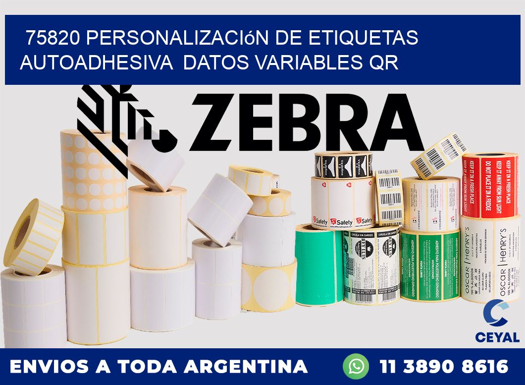 75820 Personalización de etiquetas autoadhesiva  datos variables QR