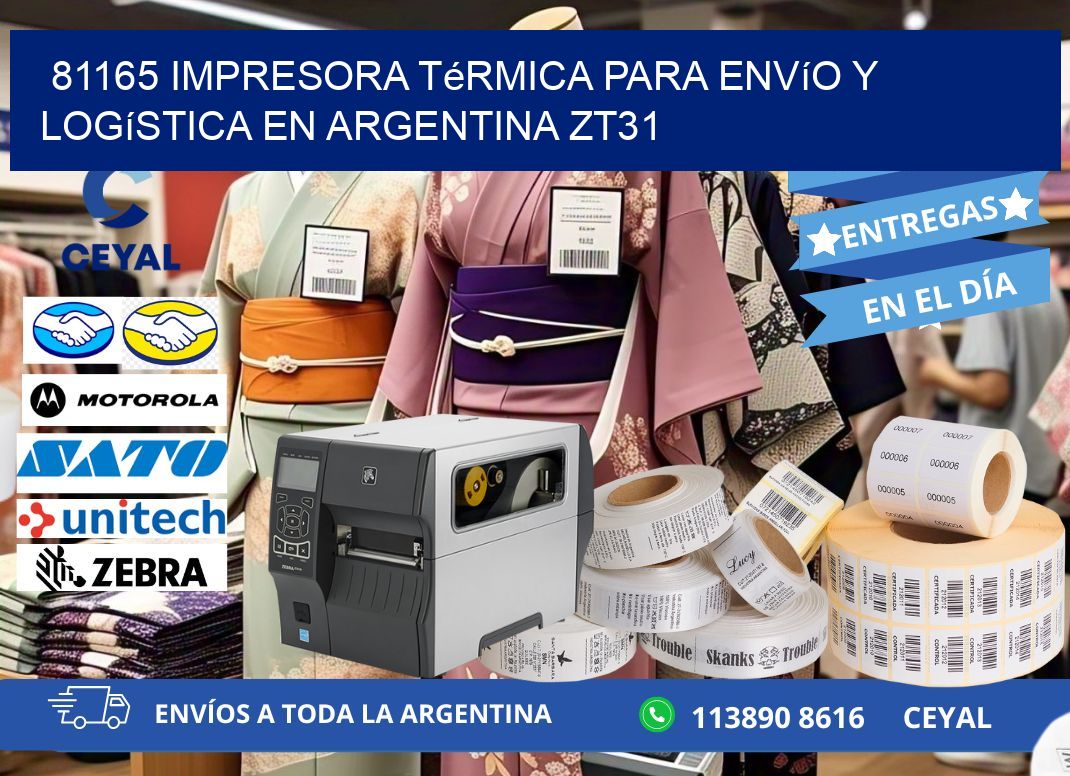 81165 impresora térmica para envío y logística en Argentina ZT31