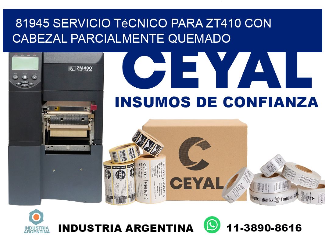 81945 servicio técnico para zt410 con cabezal parcialmente quemado