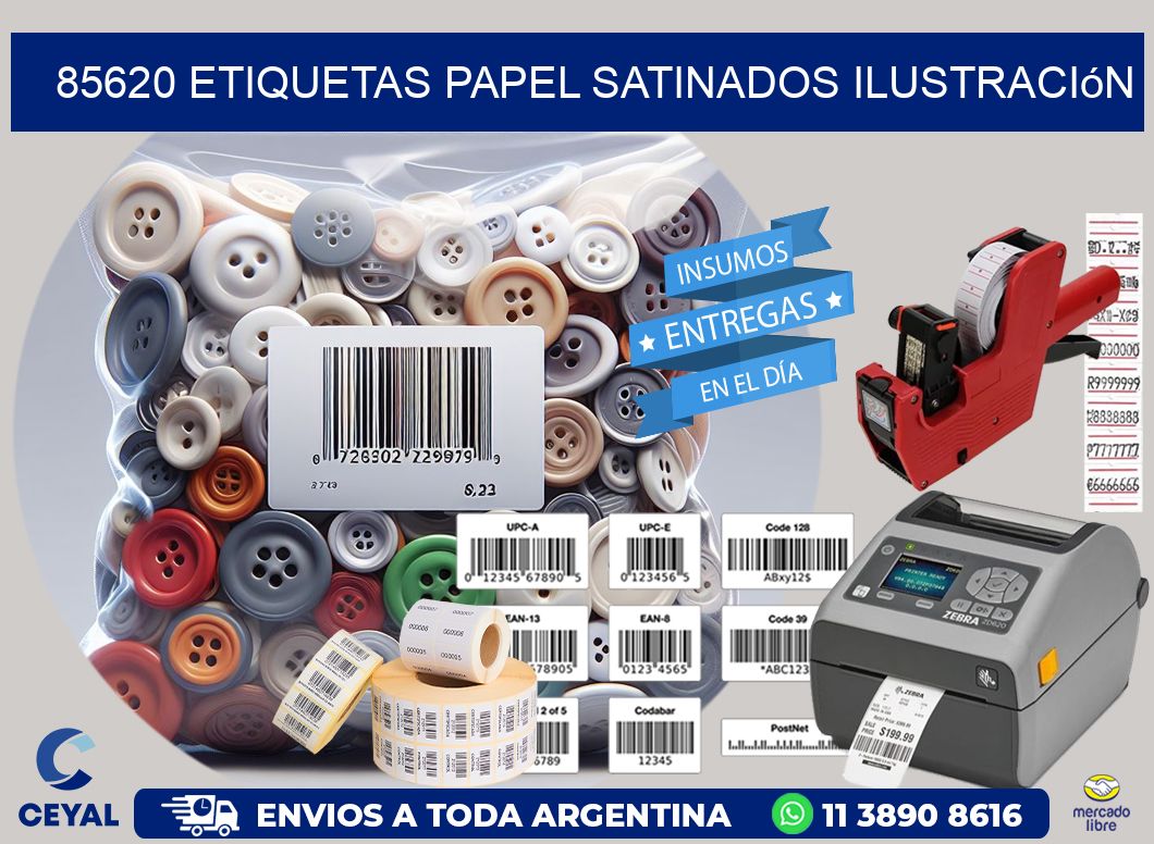 85620 etiquetas papel satinados ilustración