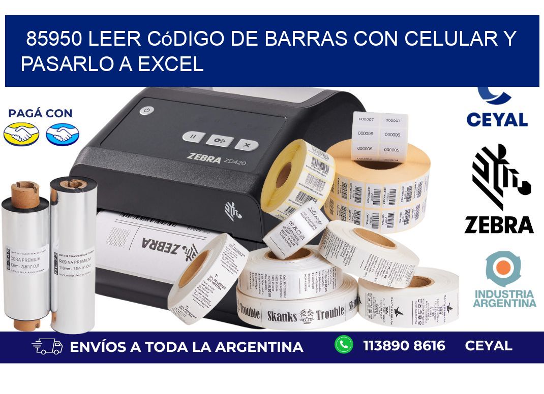 85950 Leer código de barras con celular y pasarlo a Excel