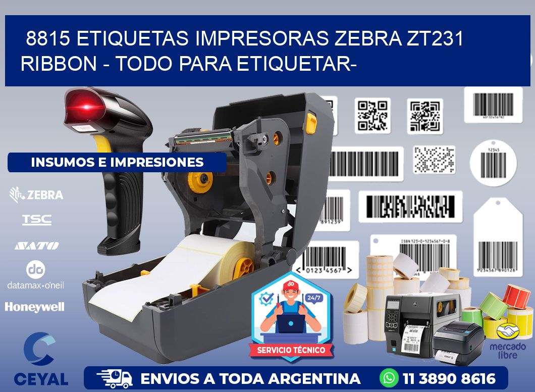 8815 etiquetas impresoras zebra zt231 ribbon - Todo para Etiquetar-