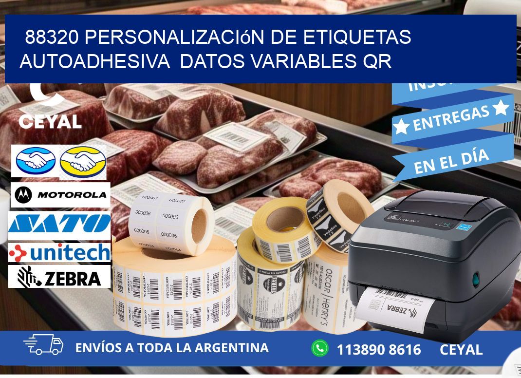 88320 Personalización de etiquetas autoadhesiva  datos variables QR