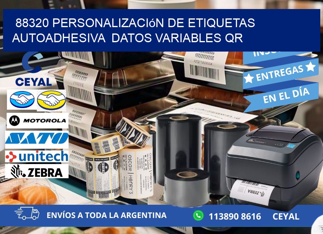 88320 Personalización de etiquetas autoadhesiva  datos variables QR