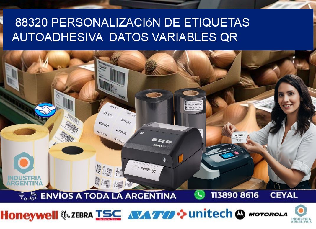88320 Personalización de etiquetas autoadhesiva  datos variables QR