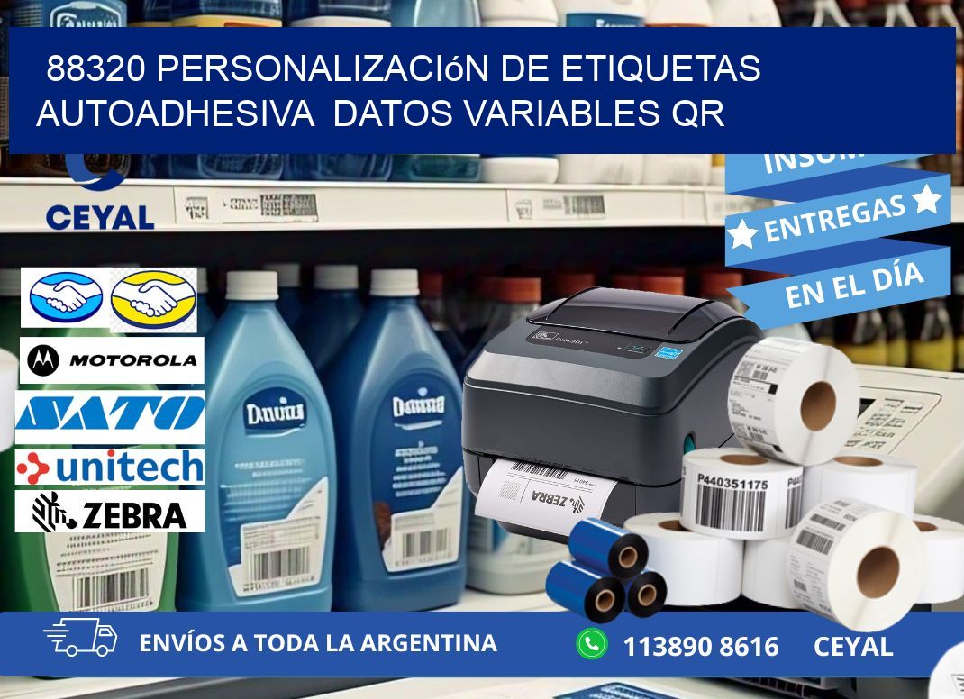 88320 Personalización de etiquetas autoadhesiva  datos variables QR