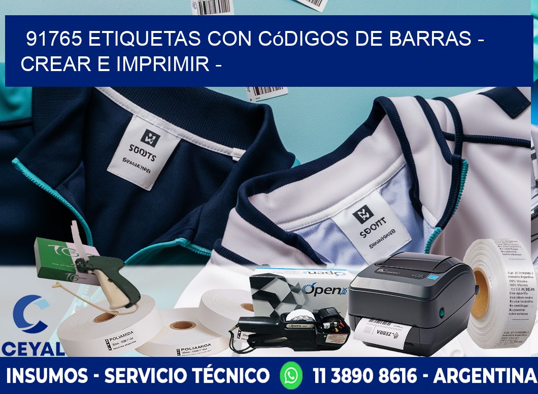 91765 etiquetas con códigos de barras - Crear e imprimir -