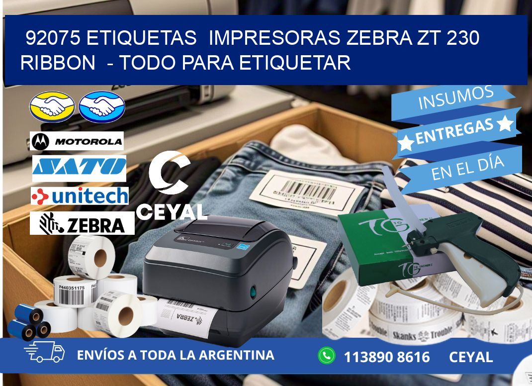 92075 etiquetas  impresoras zebra zt 230 ribbon  - Todo para Etiquetar