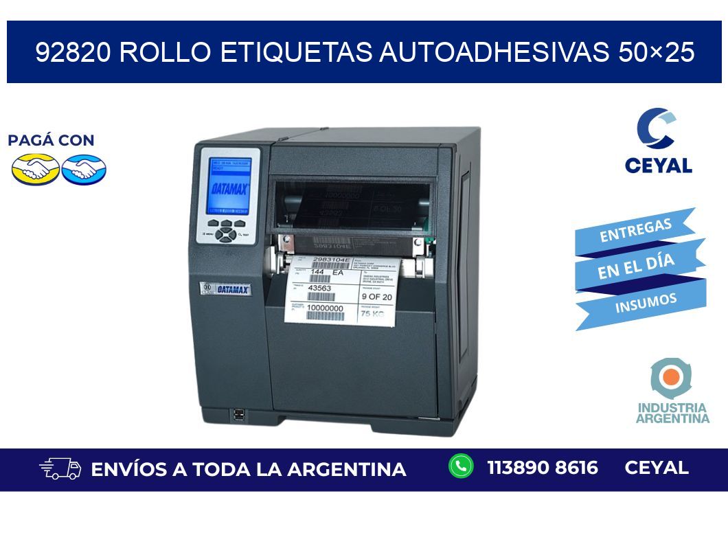 92820 Rollo Etiquetas autoadhesivas 50×25