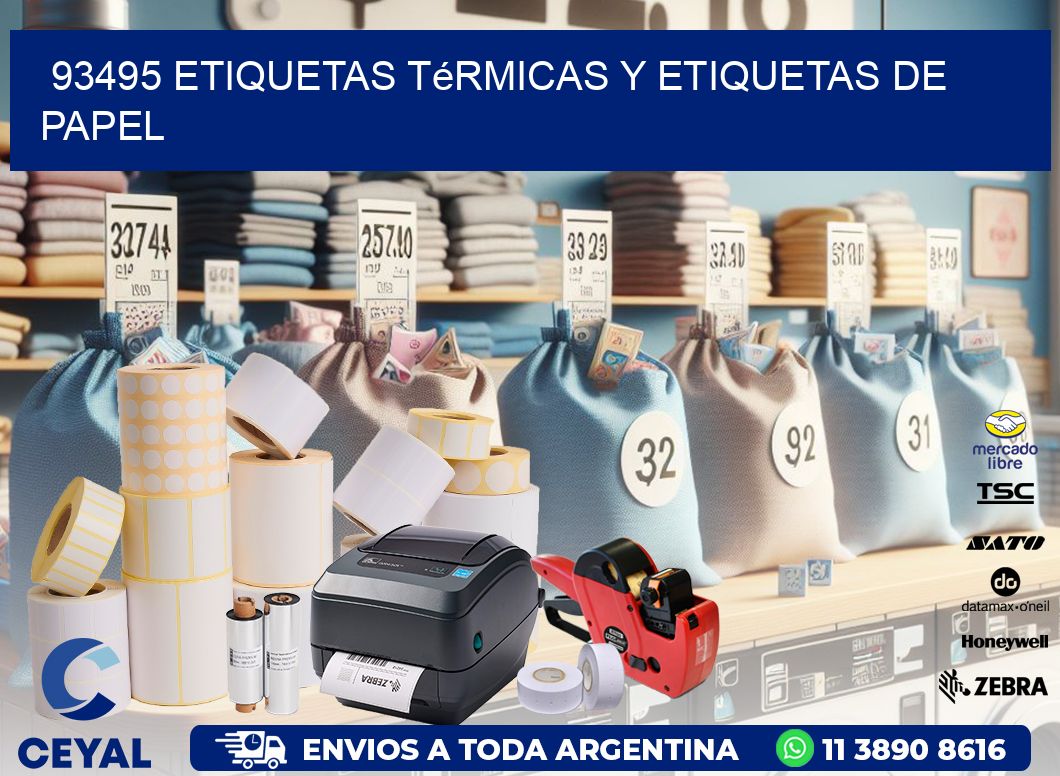 93495 etiquetas térmicas y etiquetas de papel