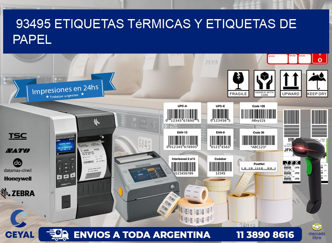 93495 etiquetas térmicas y etiquetas de papel