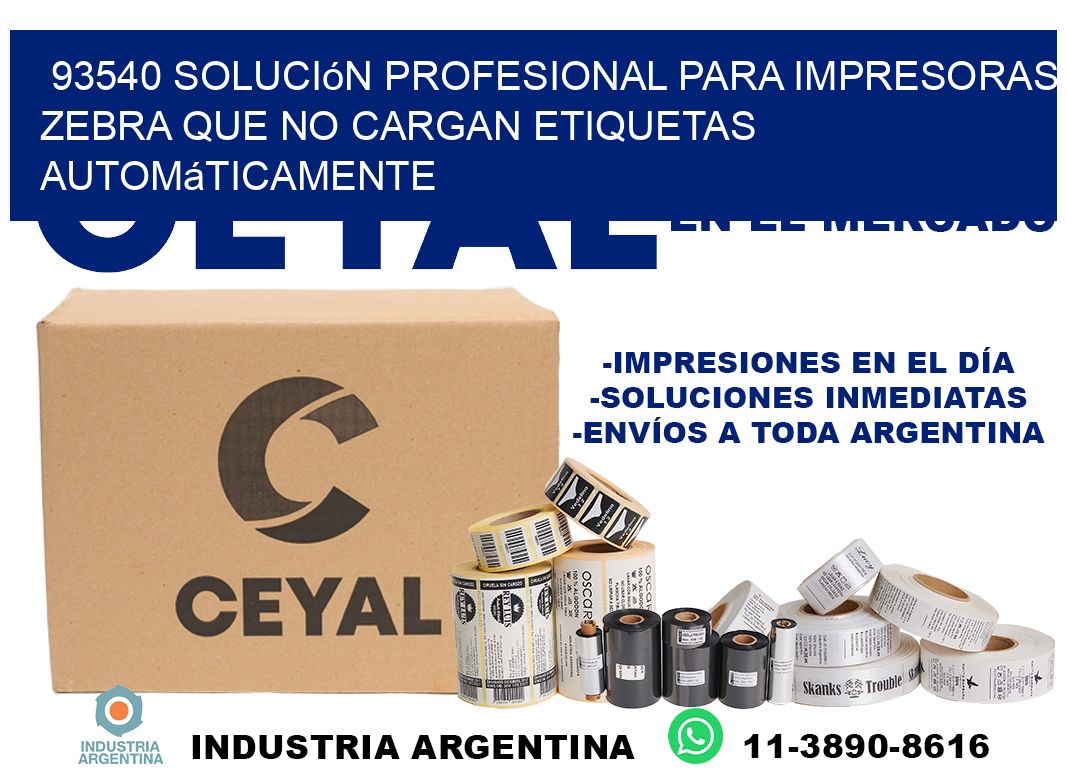 93540 solución profesional para impresoras zebra que no cargan etiquetas automáticamente