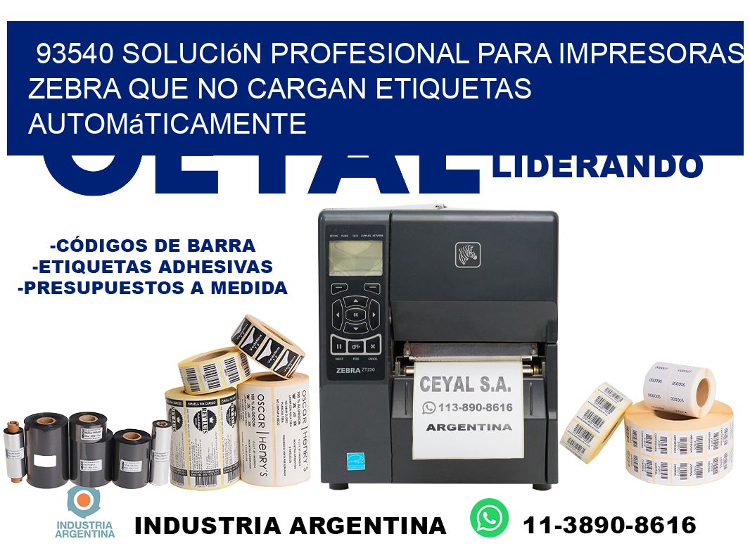 93540 solución profesional para impresoras zebra que no cargan etiquetas automáticamente