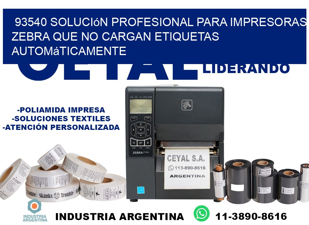 93540 solución profesional para impresoras zebra que no cargan etiquetas automáticamente