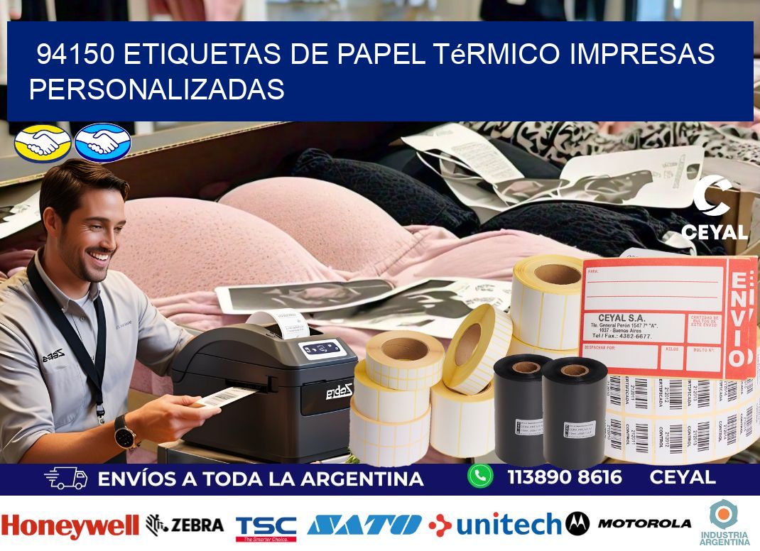 94150 Etiquetas de papel térmico impresas personalizadas