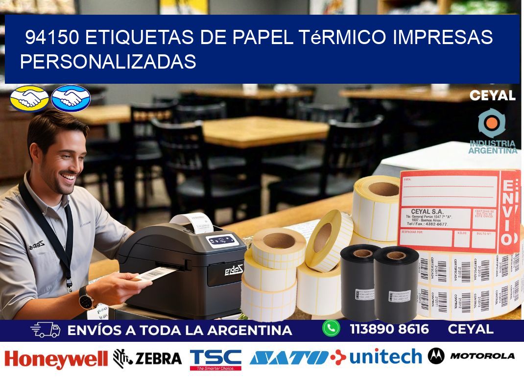 94150 Etiquetas de papel térmico impresas personalizadas