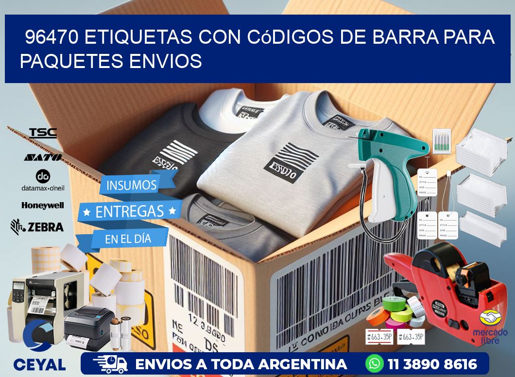96470 etiquetas con códigos de barra para paquetes envios