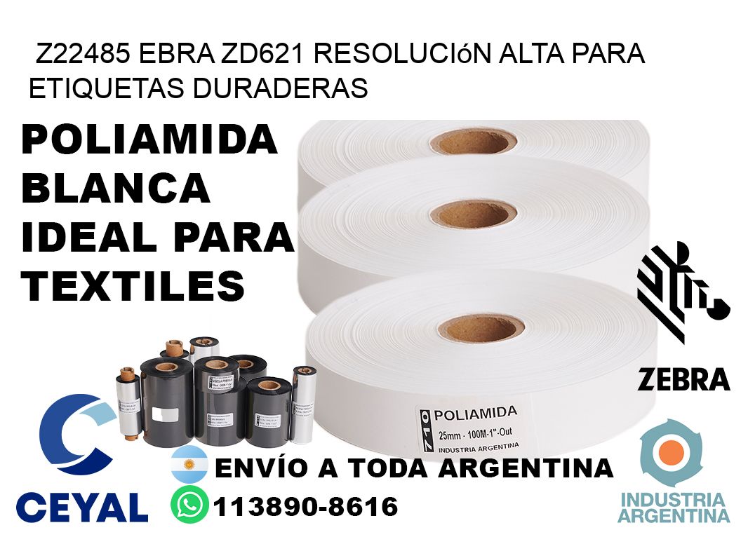 Z22485 ebra ZD621 resolución alta para etiquetas duraderas