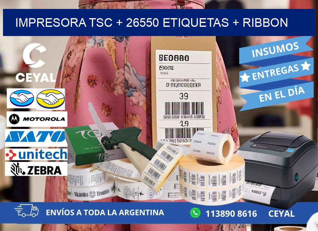 impresora TSC + 26550 etiquetas + ribbon