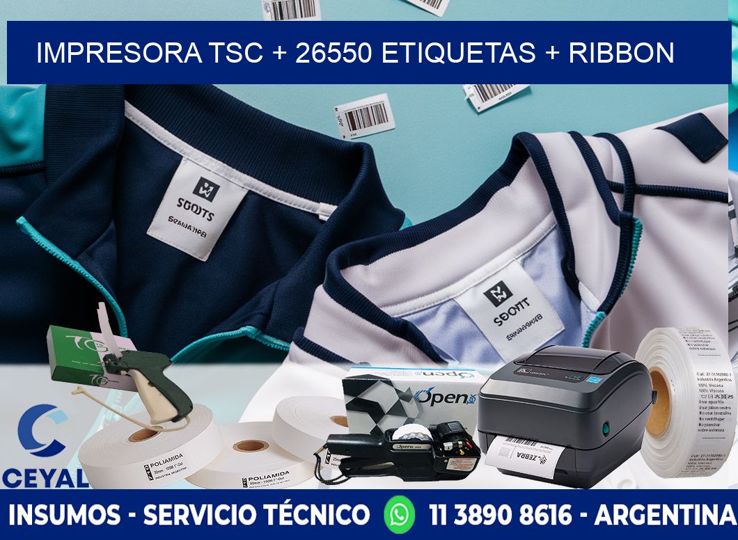 impresora TSC + 26550 etiquetas + ribbon