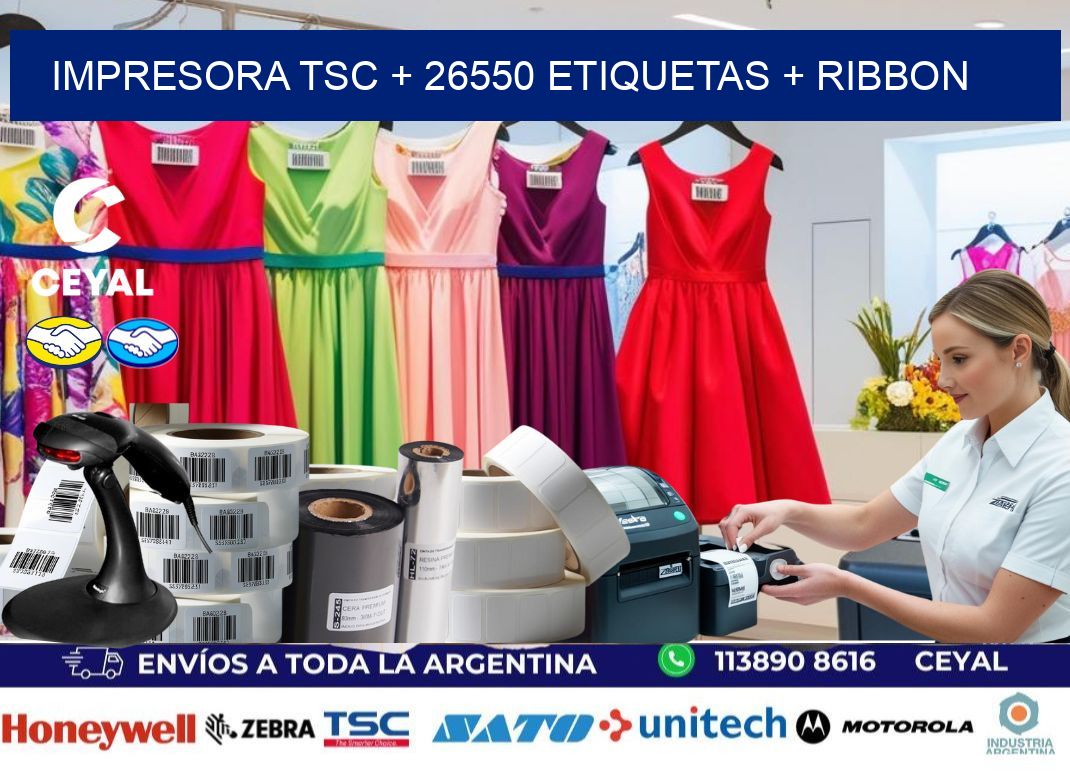 impresora TSC + 26550 etiquetas + ribbon