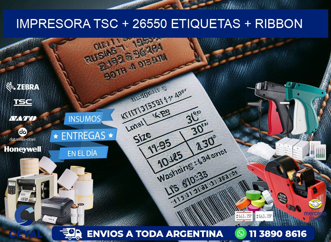 impresora TSC + 26550 etiquetas + ribbon