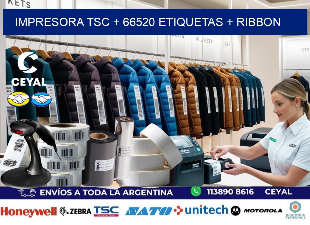 impresora TSC + 66520 etiquetas + ribbon