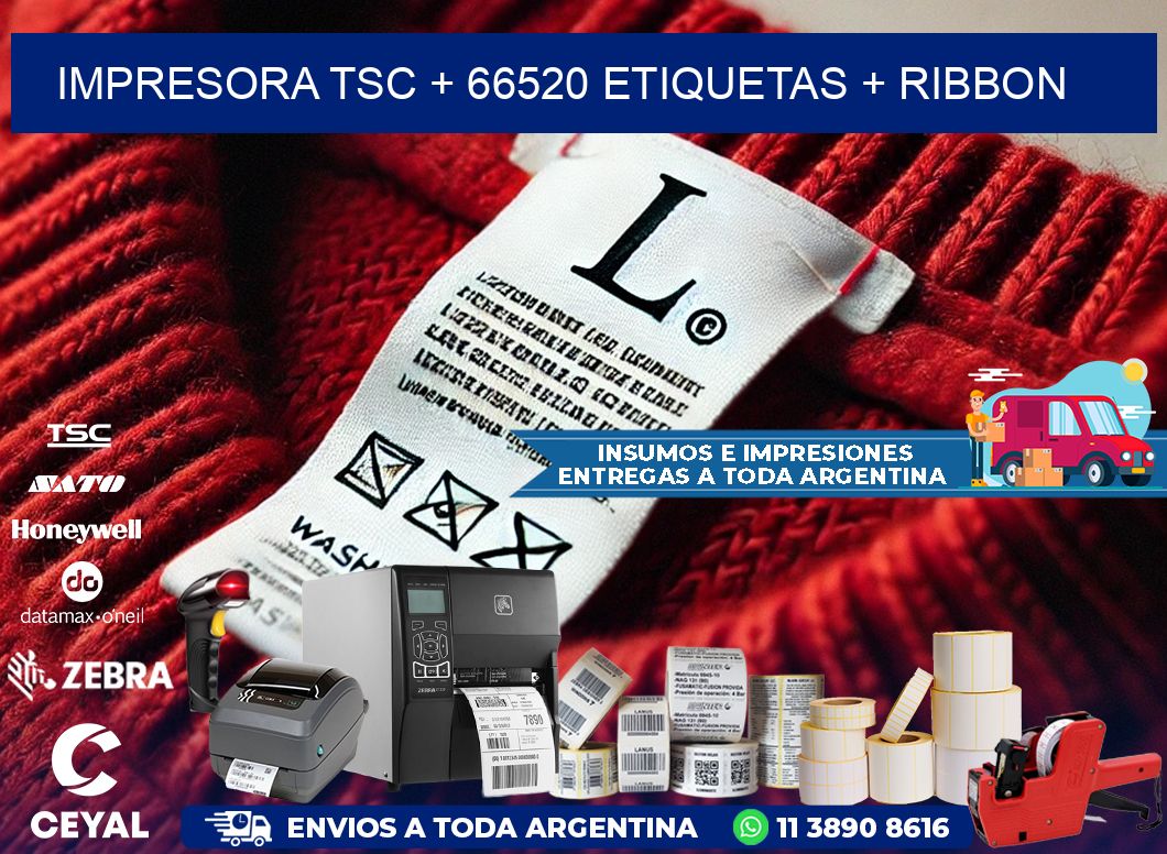 impresora TSC + 66520 etiquetas + ribbon