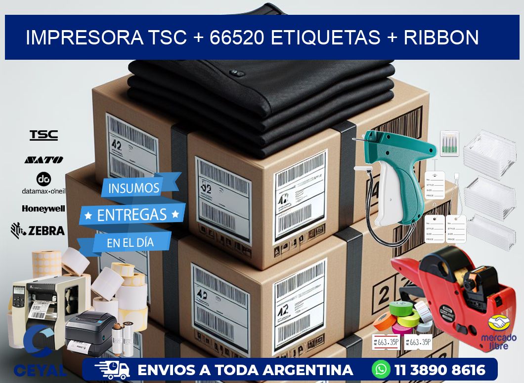 impresora TSC + 66520 etiquetas + ribbon