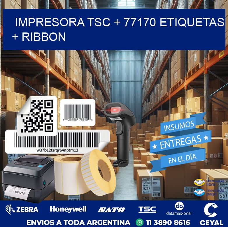 impresora TSC + 77170 etiquetas + ribbon