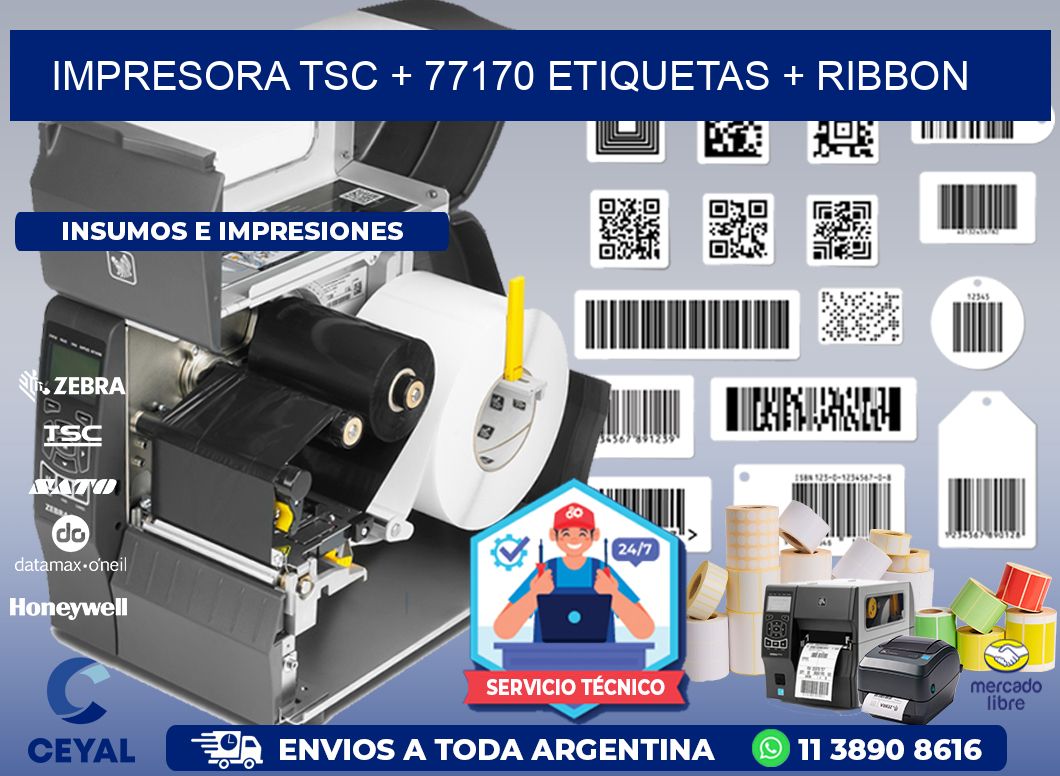 impresora TSC + 77170 etiquetas + ribbon