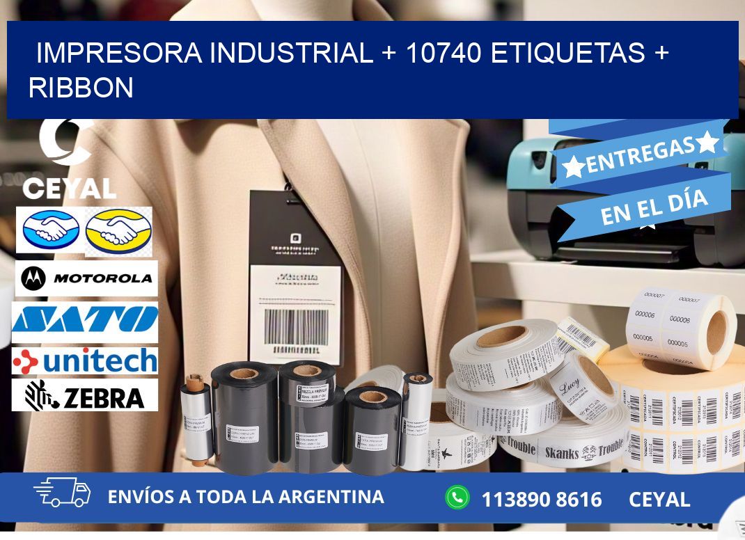 impresora industrial + 10740 etiquetas + ribbon