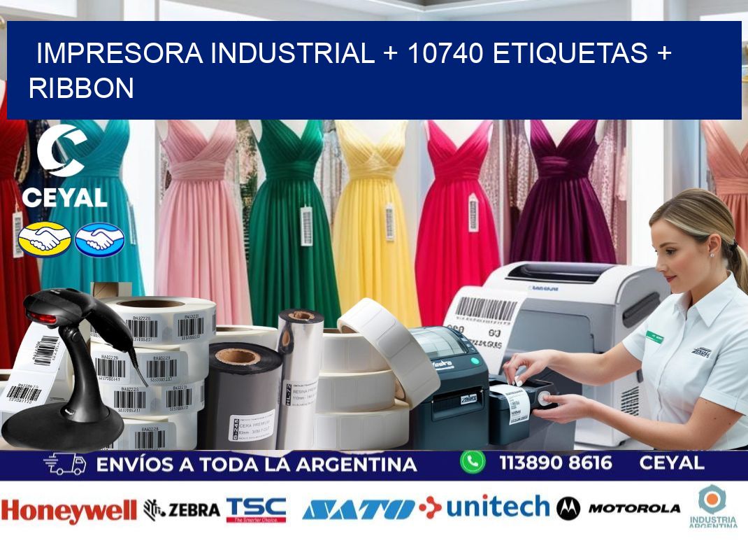 impresora industrial + 10740 etiquetas + ribbon