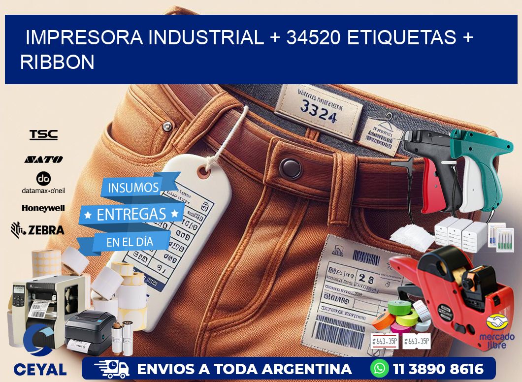 impresora industrial + 34520 etiquetas + ribbon