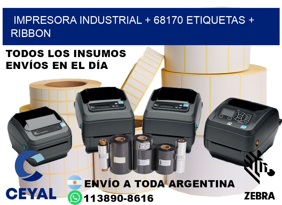 impresora industrial + 68170 etiquetas + ribbon