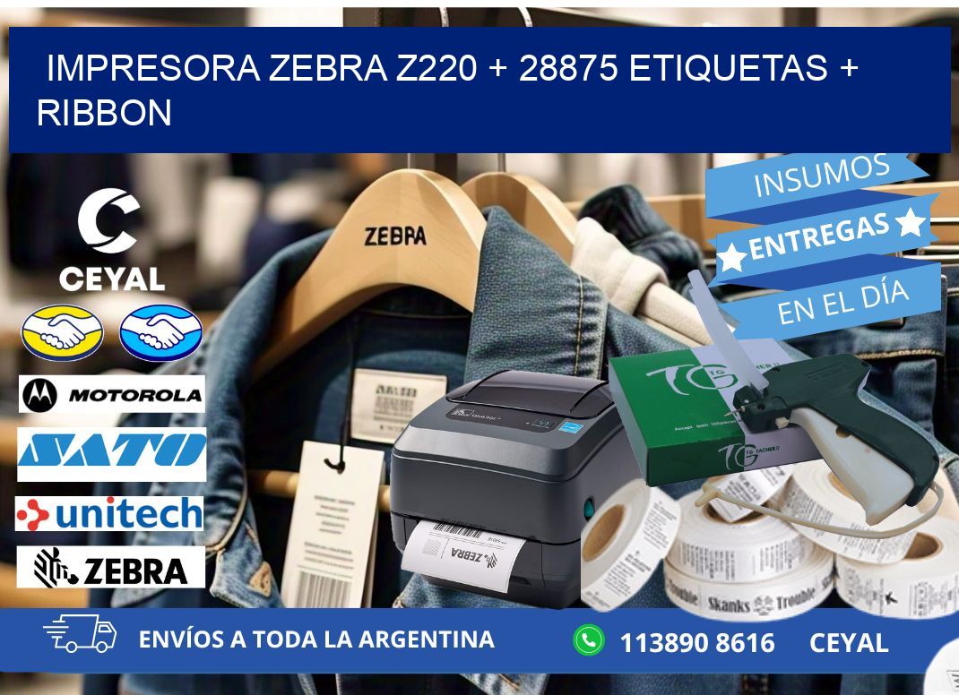 impresora zebra z220 + 28875 etiquetas + ribbon