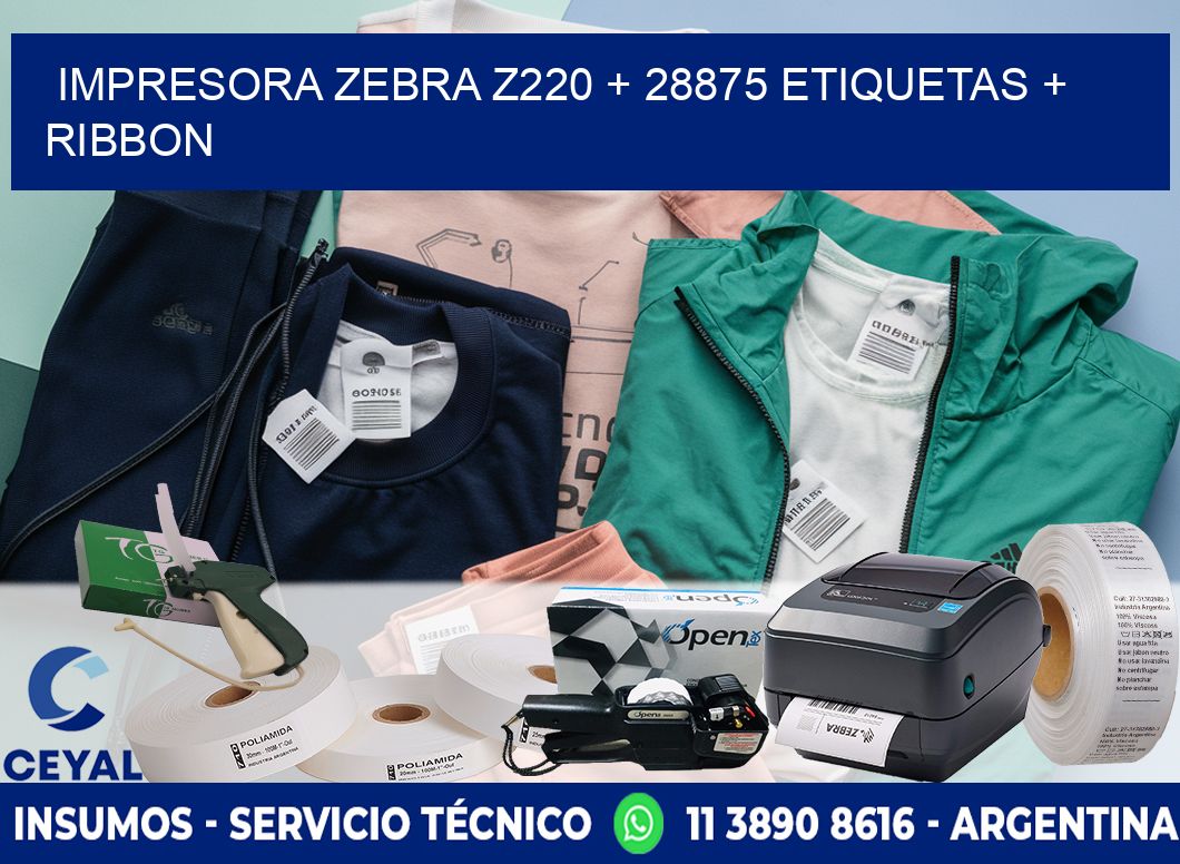impresora zebra z220 + 28875 etiquetas + ribbon