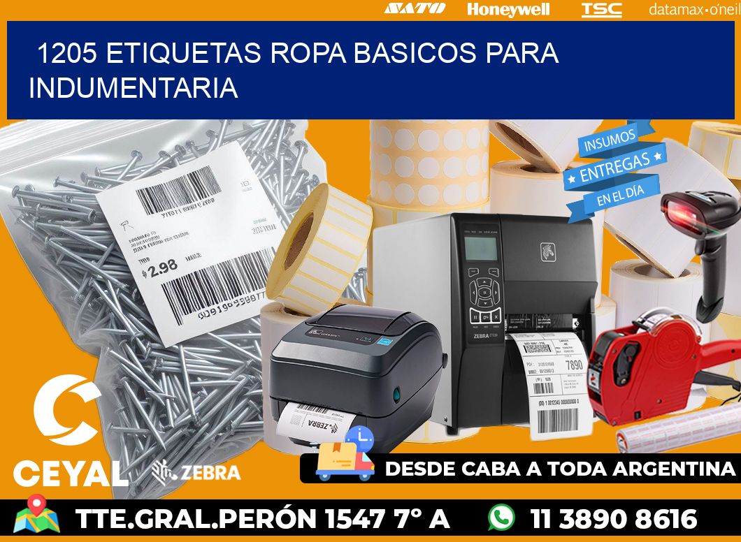 1205 Etiquetas ropa basicos para indumentaria